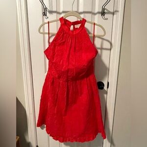 Coral Red Paisley Halter Dress by Ted Baker